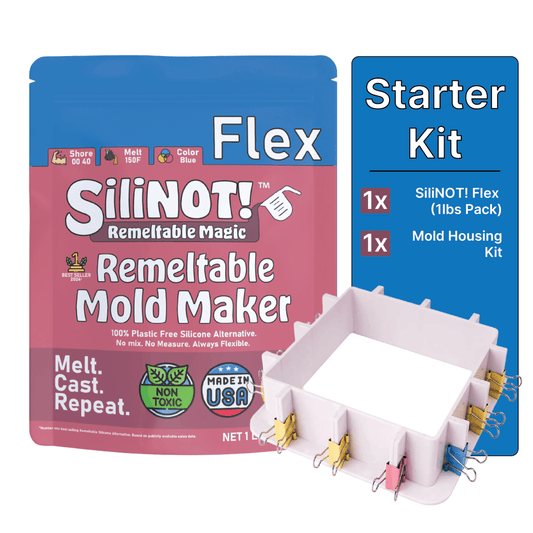Flex Mold Maker's Starter Kit | Remeltable Mold Maker Kit with Reusable Mold Housing - SiliNOT!