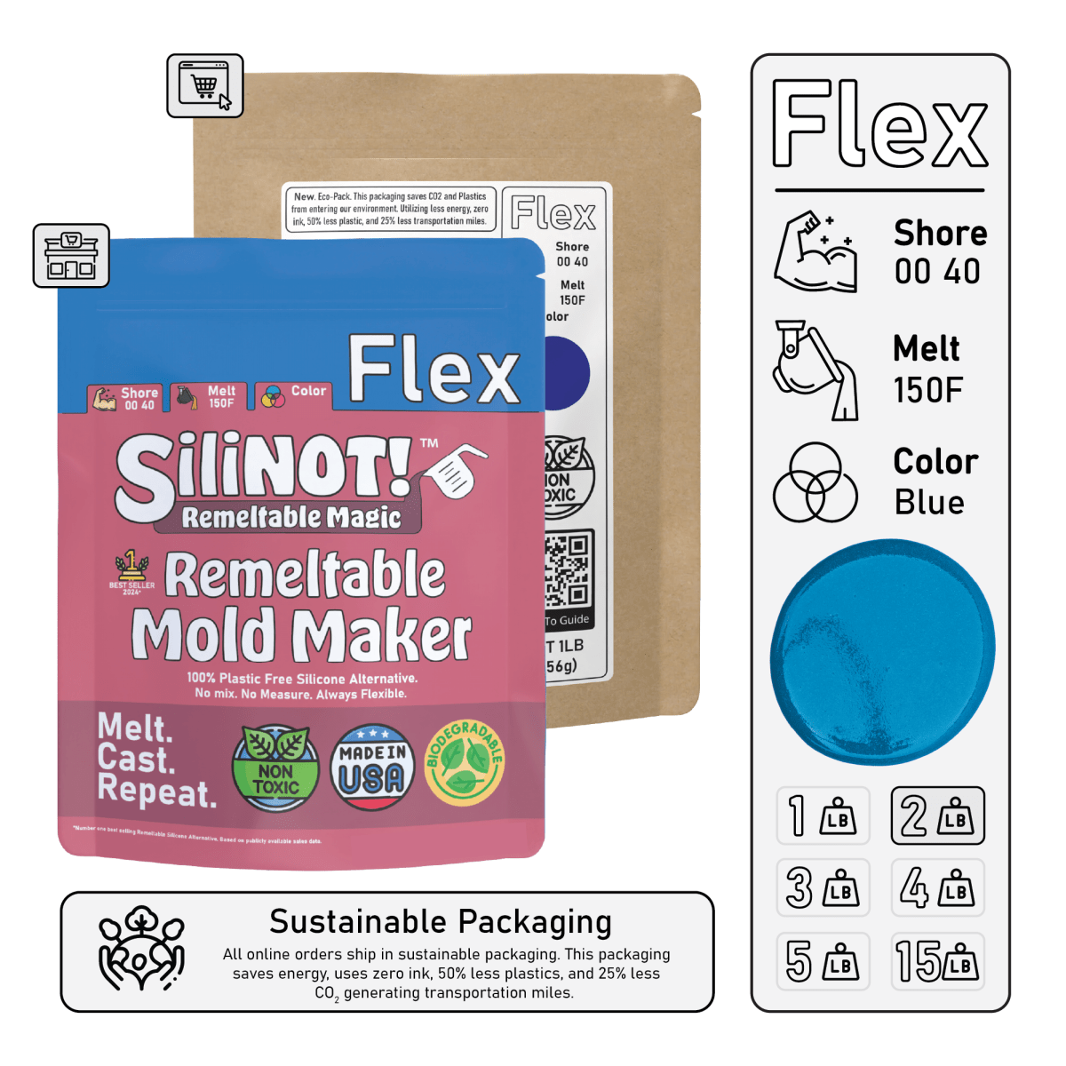 Flex | Remeltable Silicone Free Mold Maker - SiliNOT!