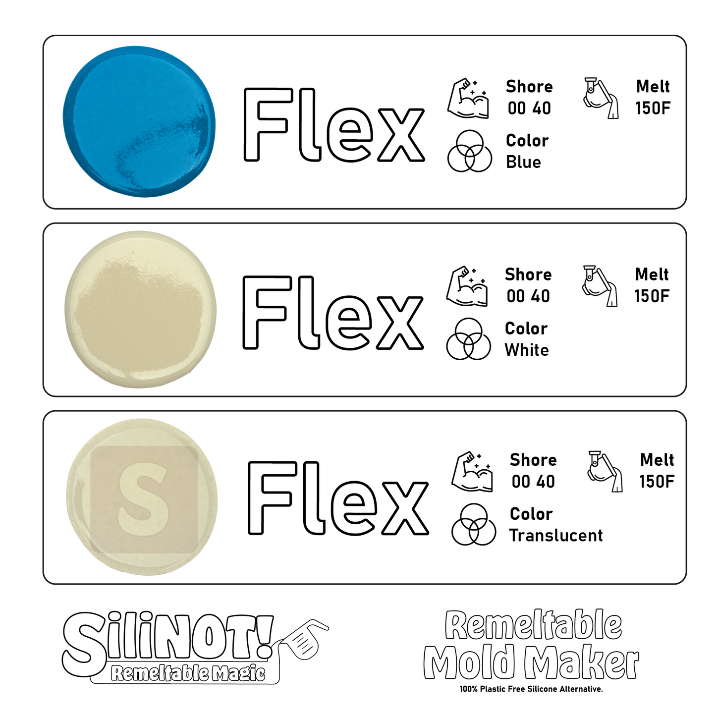 Flex | Remeltable Silicone Free Mold Maker