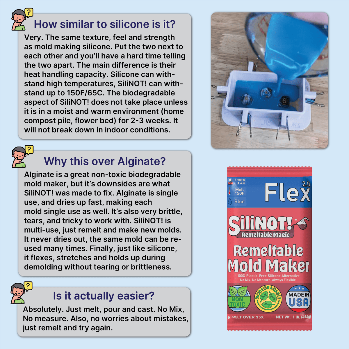 Bulk | Flex 2.0 | Remeltable Silicone Free Mold Maker - SiliNOT!