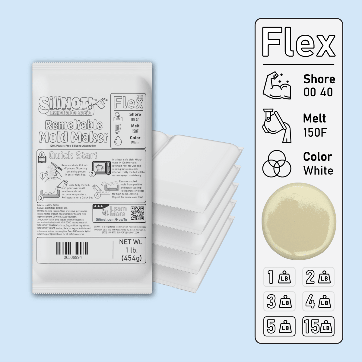 Bulk | Flex 2.0 | Remeltable Silicone Free Mold Maker - SiliNOT!
