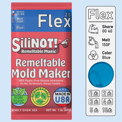 Flex 2.0 | Remeltable Non - Toxic Eco - Friendly Mold Maker Case Pack - SiliNOT!