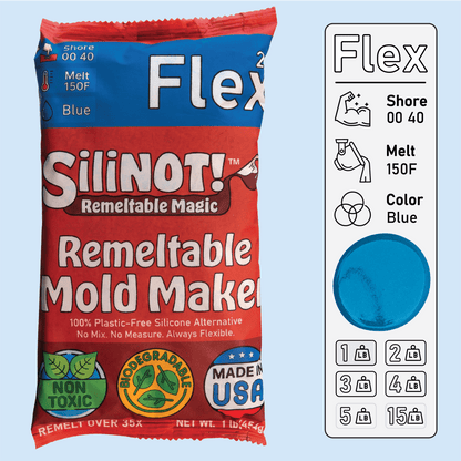 Flex 2.0 | Remeltable Silicone Free Mold Maker - SiliNOT!