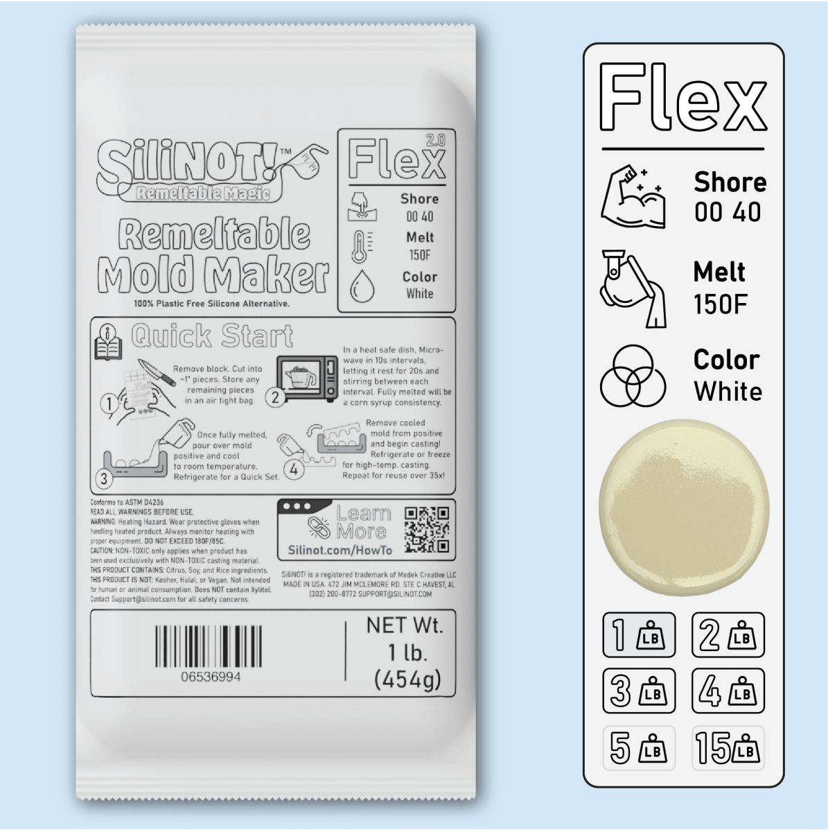 Flex 2.0 | Remeltable Silicone Free Mold Maker - SiliNOT!