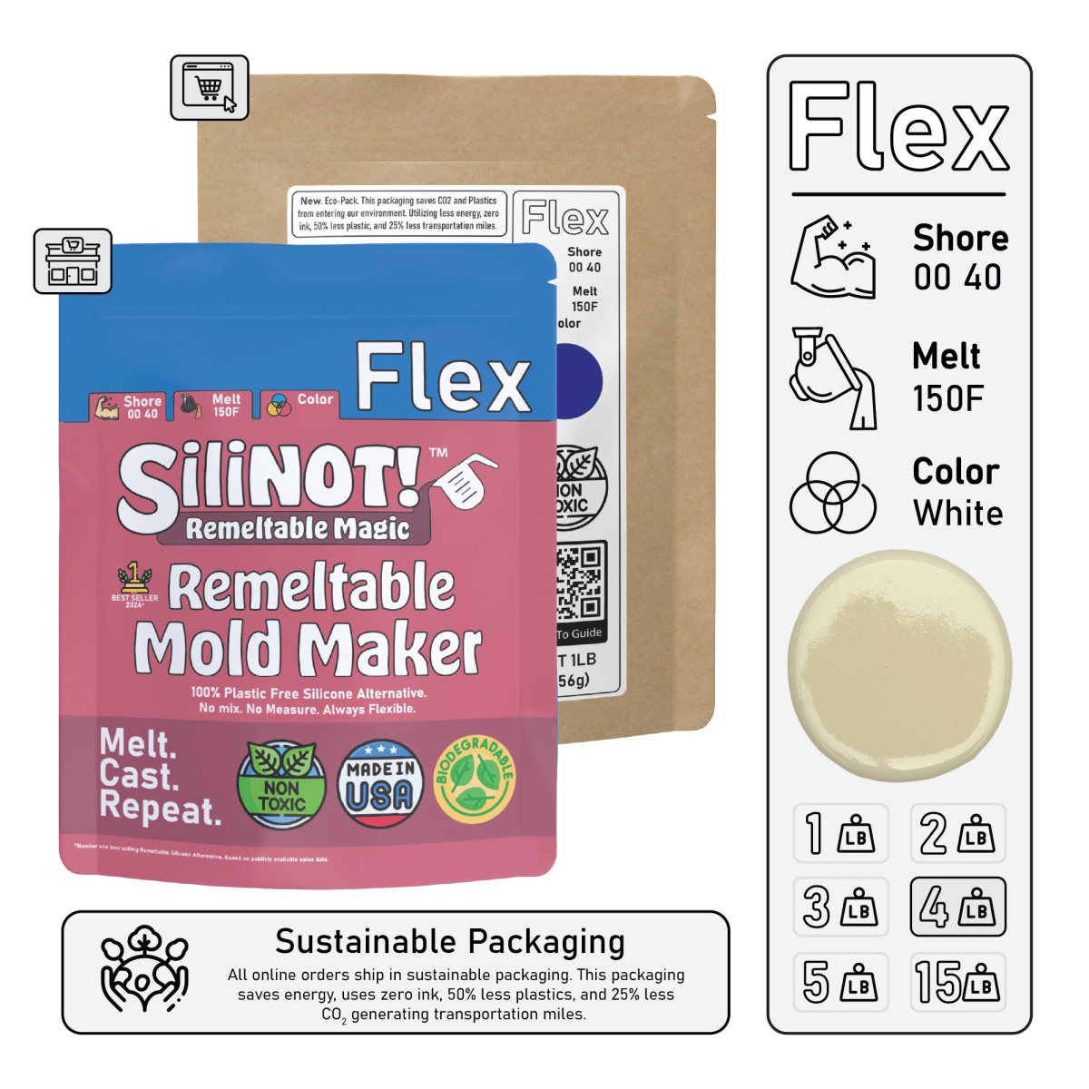 Flex | Remeltable Silicone Free Mold Maker - SiliNOT!